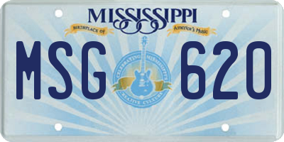 MS license plate MSG620