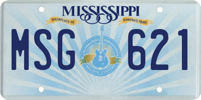 MS license plate MSG621