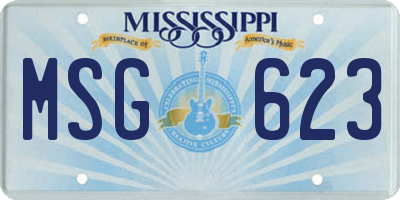 MS license plate MSG623