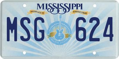 MS license plate MSG624