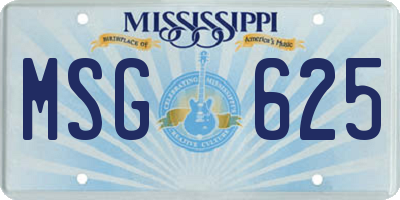MS license plate MSG625