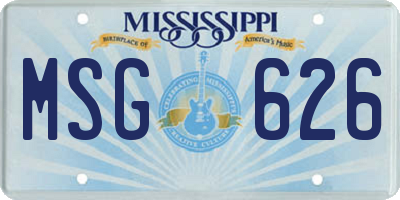 MS license plate MSG626