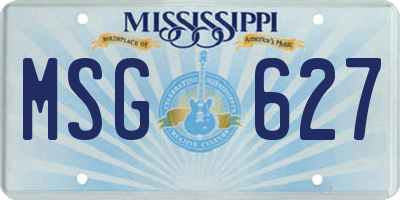 MS license plate MSG627
