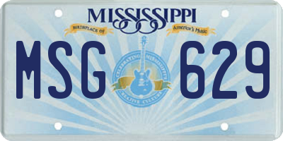 MS license plate MSG629