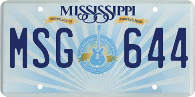 MS license plate MSG644