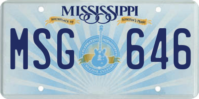MS license plate MSG646
