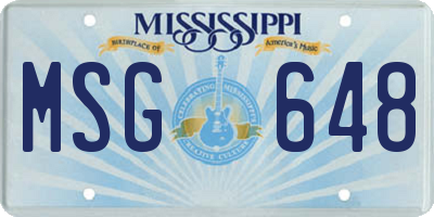 MS license plate MSG648