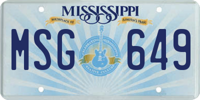 MS license plate MSG649