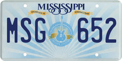 MS license plate MSG652