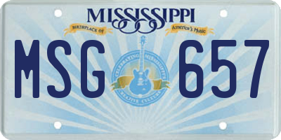 MS license plate MSG657