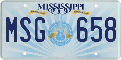 MS license plate MSG658