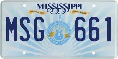 MS license plate MSG661