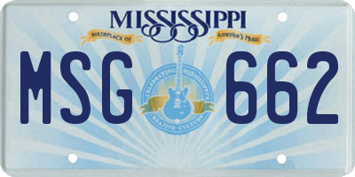 MS license plate MSG662