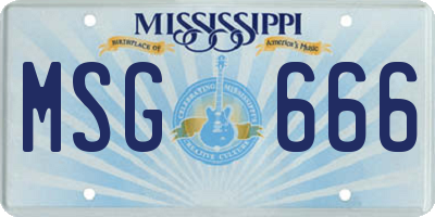 MS license plate MSG666
