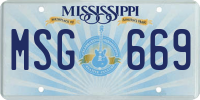 MS license plate MSG669
