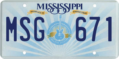 MS license plate MSG671