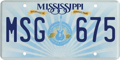 MS license plate MSG675