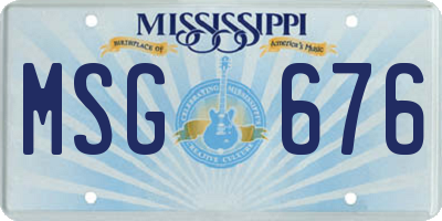 MS license plate MSG676