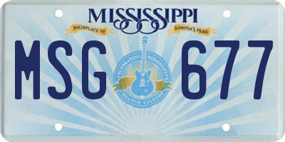 MS license plate MSG677