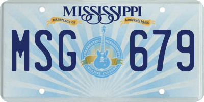 MS license plate MSG679
