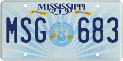 MS license plate MSG683