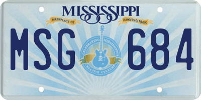 MS license plate MSG684