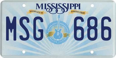 MS license plate MSG686