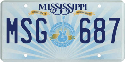 MS license plate MSG687