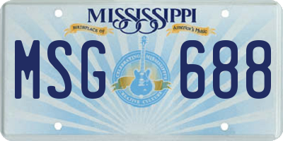 MS license plate MSG688