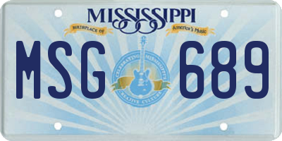 MS license plate MSG689