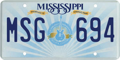 MS license plate MSG694