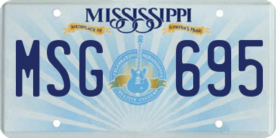 MS license plate MSG695