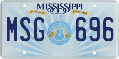 MS license plate MSG696