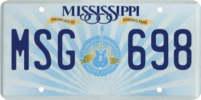 MS license plate MSG698