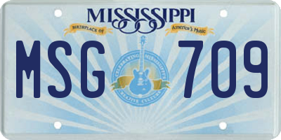 MS license plate MSG709