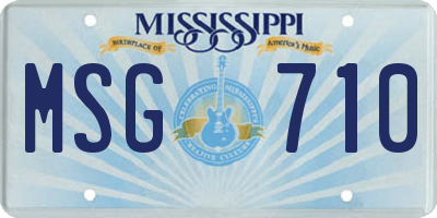 MS license plate MSG710