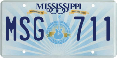 MS license plate MSG711