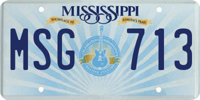 MS license plate MSG713
