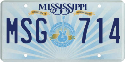 MS license plate MSG714