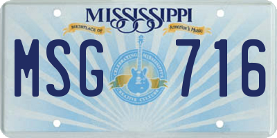 MS license plate MSG716