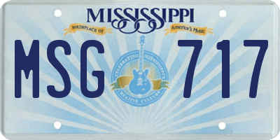 MS license plate MSG717