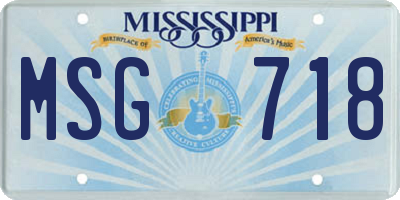 MS license plate MSG718
