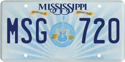 MS license plate MSG720