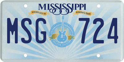 MS license plate MSG724