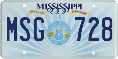 MS license plate MSG728