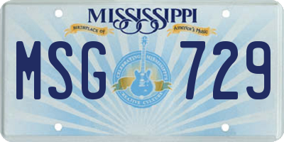 MS license plate MSG729