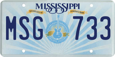 MS license plate MSG733