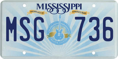 MS license plate MSG736