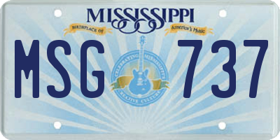 MS license plate MSG737