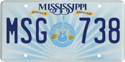MS license plate MSG738